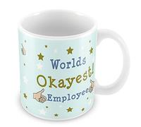 Red Ocean Worlds Okayest Employee Funny Colleague Mug Leaving New Job Thank You Gift for Friend