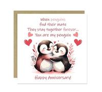 RED OCEAN You Are My Penguin Card Greetings Card for Couple, Anniversary Card For Him Her, Anniversary Card For Husband Wife, Anniversary Card With Envelope, Novelty Anniversary Card