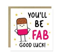 RED OCEAN YOU'LL BE FAB Good Luck Card With Kraft Envelope Good Luck Card For Daughter Son Granddaughter Grandson Colleague Best Friend