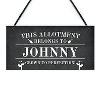 Red OceanNovelty Allotment Sign Personalised This Allotment Belongs To Garden Sign Family