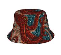 Red Octopus in The Oceans Bucket Hats for Women Men Unisex Summer Fisherman Hats Teens Sun Protection Cap Packable Trendy Travel Cap