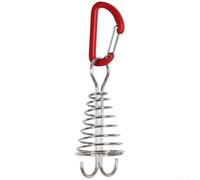 Red Octopus Tent Pegs with Spring Clips, Stainless Steel & Aluminum Alloy Windproof Ground Stakes for Camping Hiking, Adjustable Guy Line Anchors for Wood Gaps and D-Type Buckles(Type I)