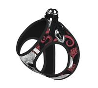 Red Octopus Tentacles Pattern Print Adjustable Harness Leash Set For Cats And Dogs, Soft Breathable Kitten Puppy Mesh Vest With Reflective Design, Escape-Proof Lead For Small Pets Walking Training