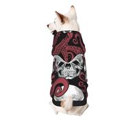 Red Octopus Tentacles Pattern Print Dog Hoodie Sweatshirt For Small Dogs, Warm, Soft And Breathable Pet Clothes, Easy To Wear Jumper For Winter And Fall Warm