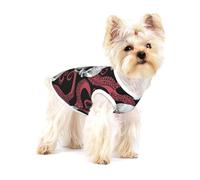 Red Octopus Tentacles Pattern Print Small Dog Clothes Pet Vest, Soft Cotton Sleeveless T-Shirts Breathable Pet Tank Top Apparel For Puppies And Cats