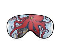 Red Octopus Tentacles Sleep Mask Sea Animal Blindfold for Sleeping Elastic Blackout Eye Mask Cover for Full Night's Sleep Travel and Nap