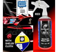 RED Official Shelby Cobra Bike Car Showroom Waterless Wash & Wax +1 Shelby Cloth