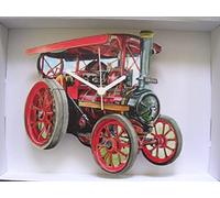 Red Old Fashioned Tractor / Traction Steam Engine Wall Clock
