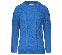 Red Olives Ladies Womens New Chunky Diamond Cable Knitted Long Sleeve Sweater Pull Over Jumper Top (16/18, Turquoise)