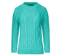 Red Olives Ladies Womens New Chunky Diamond Cable Knitted Long Sleeve Sweater Pull Over Jumper Top (16/18, Aqua)