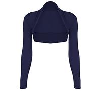 Red Olives® Womens Plain Long Sleeve Bolero Shrug Crop Top Ladies Cropped Cardigan Tops UK 8-14 (20-22, Navy)