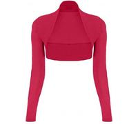 Red Olives® Womens Plain Long Sleeve Bolero Shrug Crop Top Ladies Cropped Cardigan Tops UK 8-14