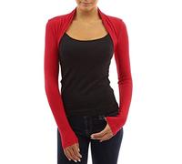 Red Olives® Womens Plain Long Sleeve Bolero Shrug Crop Top Ladies Cropped Cardigan Tops UK 8-14
