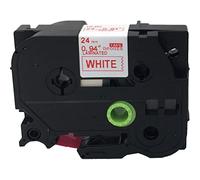 Red on White Label Tape Compatible for Brother Tz 252 Tze 252 1" P-Touch 26.2ft