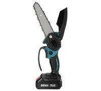 (Red, One Battery) 2000W 4000rpm 88VF 6" Electric Saw Chainsaw Cordless Wood Cutting Tool Chainsaw with/without Battery