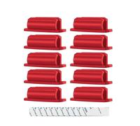 (Red, One size) 10Pieces/set Organized Workspaces Pen Holder Adhesive Silicone Pen Holders for Desk Sticking on Computer Refrigerator Red