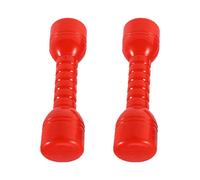 (Red, One size) 2pcs Ergonomic Plastic Dumbbells Hand Bars Children Morning Exercise Barbells