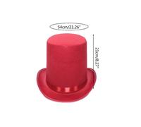 (Red, One size) Black Top Hat Magician Top Hat Bowler Top Hat Jazz Stage Performances Carnival Fancy Dress Costume Accessory Black