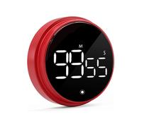 (Red, One size) Digital Kitchen Timer Magnetic Countdown Countup Timer Large LED Countdown Timer for Kids, Adult, Kitchen, Teacher Red