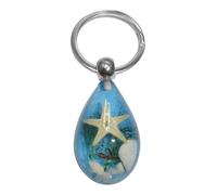 (Red, One size) Unique Starfish Resin Charm Keychains Backpack Decoration Luminous Pendant Car Keyring Fashion Jewelry Keys Holder Blue