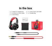 (Red) Oneodio A71 Wired Over Ear Headphone With Mic Studio DJ Headphones Professional