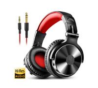 (Red) Oneodio Over Ear Headphones Hifi Studio DJ Headphone Wired Monitor Music