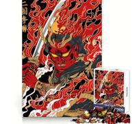 Red Oni Warrior with Sword 1000 Piece Jigsaw Puzzles for Adults Teenagers Recall Build Slow Enjoy Exact Cut Art Collectible (50x75cm)