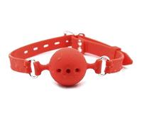 Red Oral Gag,Breathable Ball Gag,Soft Silicone Ball Mouth Plug Sex Gag for SM Games,Open Mouth Bondage Ball Gags for Sex Play