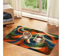 Red Orange Blue Beige, Pigment Vortex, Pet Feeding Mat Dog Cat Eating Food Absorbent Leather Tablecloth for and Water Bowl Waterproof No Stains Quick Dry Non-Slip 23.62 * 15.75IN