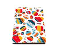 Red Orange Blue White Ovals Notebook A5, Pu Leather Notebooks, Lined Paper Spiral Notebook A5 180Pages/90Sheets, Notepads for Women, Workbook for Work, Study Essentials Women Man