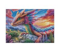 Red Orange Dragon 300 Pcs Jigsaw Puzzle Bundle Family Puzzle Lovers Fun Family Game Mindful Activity Spring Eco Friendly Cardboard 300 PCS
