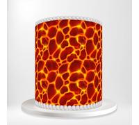 Red Orange Lava Texture Volcanic Magma Hot Cracks Wrap Around Print A4 Edible Paper Icing Sheet Cake Topper Side Ribbon Border Decor for Personalised Themed Decorations
