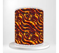Red Orange Lava Texture Volcanic Magma Hot Flow Cracks Wrap Around Print A4 Edible Paper Icing Sheet Cake Topper Side Ribbon Border Decor for Personalised Themed Decorations
