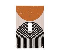 Red/Orange Mid Century Boho Sun 1-Gang Wall Plate Decorative Single Toggle Jumbo Size Outlet Covers 60s Office Abstract Sunset Aesthetic Art Vintage Hippie Toggle Device Decorator Light Switch Cover