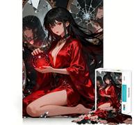 Red Orb Woman with Broken Mirrors 1000 Piece Jigsaws for Adults Puzzle Boost Recall Anxiety Relief Accurate Edge Xmas Surprise (38x52cm)