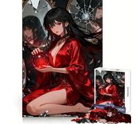 Red Orb Woman with Broken Mirrors 1000 Piece Jigsaws for Teenagers Puzzle Smart Game Group Play Image Assembly Wall Art Decor (50x75cm)
