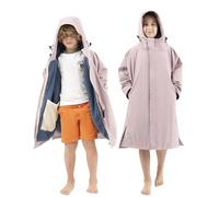 Red Original Unisex Kids Premium EVO PRO Dry Changing Robe - Waterproof, Windproof, Warm, Lightweight, Sherpa Fleece Lined, 100% Recycled Material (Salty Pink, XS - 4-9 Years)