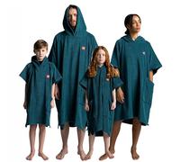 Red Original Unisex Luxury Towelling Changing Robe, Surf Poncho Towel with Hood, Premium Cotton, Oversized, Super Absorbent ideal for Swimming, Surfing, Beach, Water Sports (Deep Teal, L)