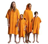 Red Original Unisex Luxury Towelling Changing Robe, Surf Poncho Towel with Hood, Premium Cotton, Oversized, Super Absorbent for Swimming, Surfing, Beach, Water Sports (Bitter Orange, Kids 5-8 yrs)