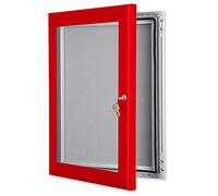 Red Outdoor Pin Notice Boards - Lockable - A3