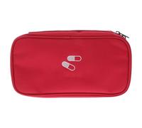 Red Oxford First Aid Bag with Handle and Mesh Pockets