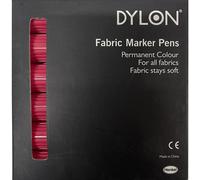 (Red) Pack Of 6 Dylon Fabric Marker Pens