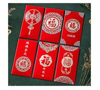 Red Packets 2022 New Year Hong Bao, Chinese New Year Red Envelopes, General Red Envelopes for The New Year's Housewarming, 6 Slices(Color:Style 3)