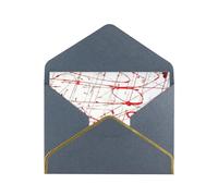 Red Paint Art Pearl Paper Greeting Card With Envelope Gold Trimmed Wedding Party Christmas Invitation