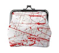 Red Paint Art Print Fashion Ms Leather Pouch Portable Wallet Kiss-Lock Money Bag Cute Clutch Fo Women