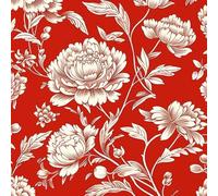 Red Paint by Numbers for Children Flower Paint by Number Canvas 50X50CM, DIY Acrylic Oil Paintngs Adults Beginners Art Craft Kits with 3 Brushes and Acrylic Pigment, Home Room Decor, Gifts for Women
