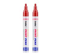 Red Paint Markers, 2 Pack Oil-Based Waterproof Quick Dry Permanent Paint Pen Set for Rocks Painting, Wood, Fabric, Plastic, Canvas, Glass, Mugs, Metal, Tire, Stone, DIY Craft