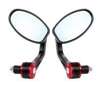 (Red) Pair Left Right Universal Handlebar Rearview Side Mirrors Motorcycle Scooter