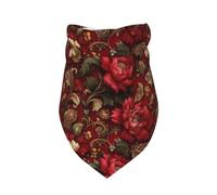 Red Pais-Ley Flower Printed Pet Scarves Durable Bibs Handkerchief Adjustable Pet Neck Scarves For Accessories Dogs Pets