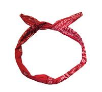 Red Paisley Print Wire Headband